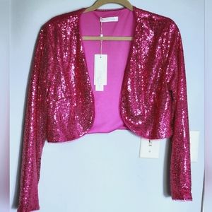 Pink Sequined Shrug size L